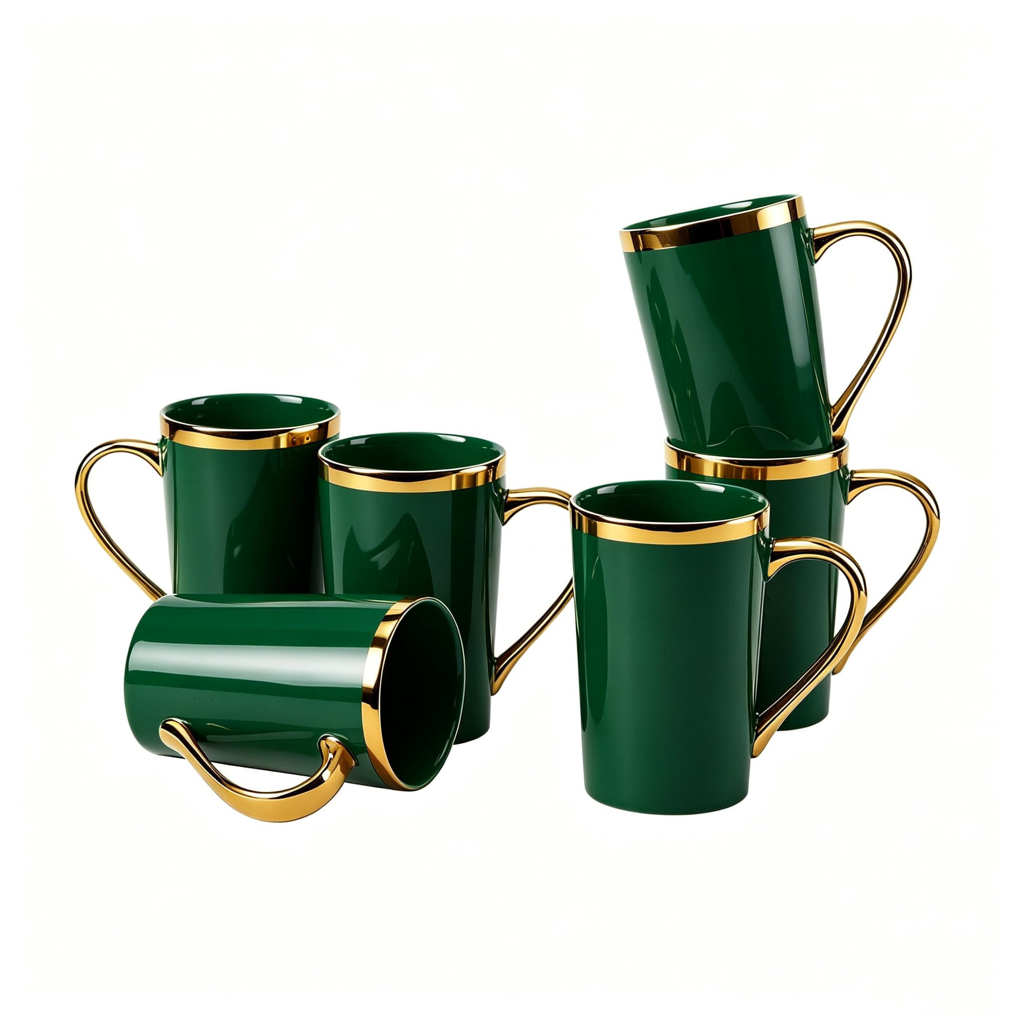 Amazon.com: Loymokinar Emerald Green and Gold Coffee Mugs Set of 6